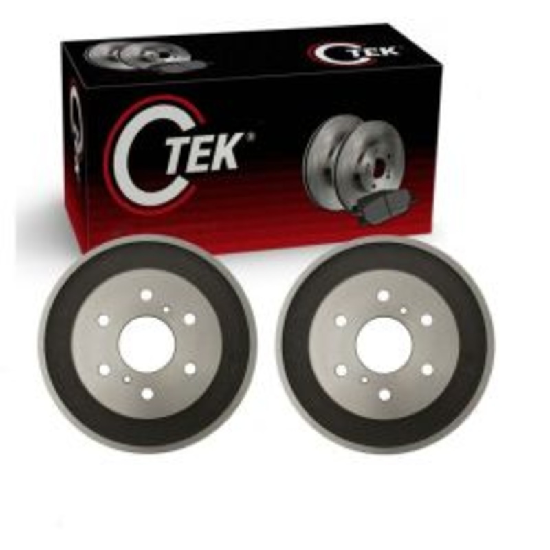 2 pc Centric CTEK Rear Brake Drums for 2005-2008 GMC Sierra 1500