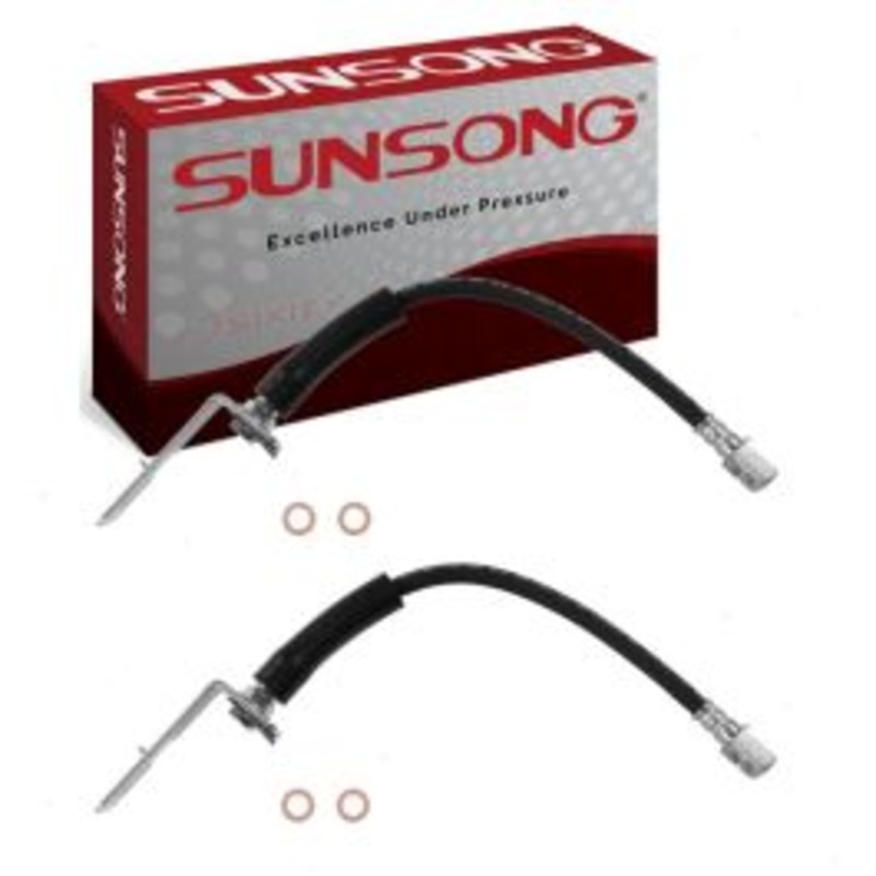 2 pc Sunsong Front Brake Hydraulic Hoses for 2005-2010 Chevrolet Cobalt 2.2L 2.4L L4