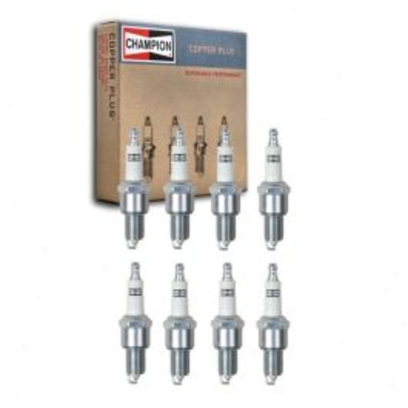 8 pc Champion Copper Plus Spark Plugs for 1971-1974 Monteverdi 450 SS 7.0L V8