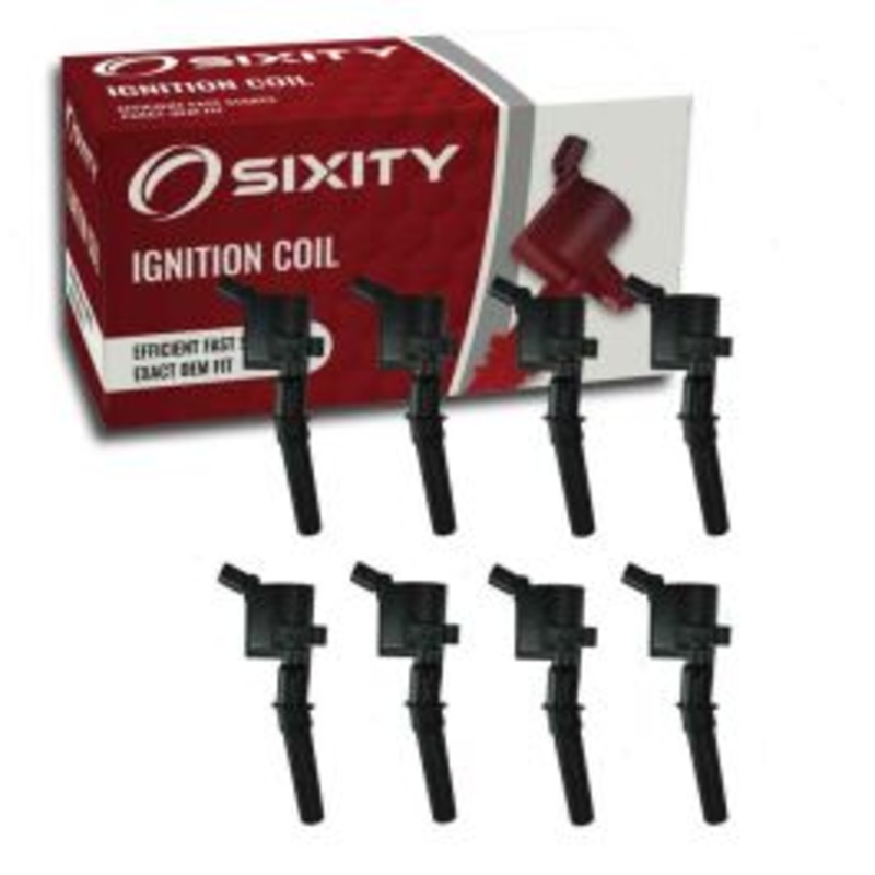 8 pc Sixity Ignition Coils for 1998-2011 Mercury Grand Marquis 4.6L V8 - Curved Boot Coil Pack