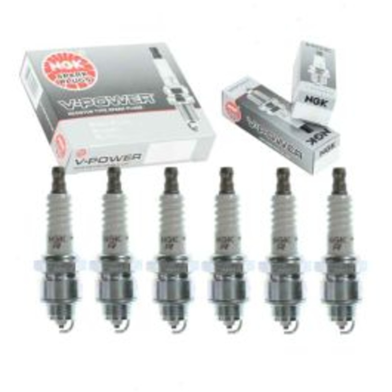 6 pc NGK V-Power Spark Plugs for 1966-1971 Jeep Jeepster 3.7L V6