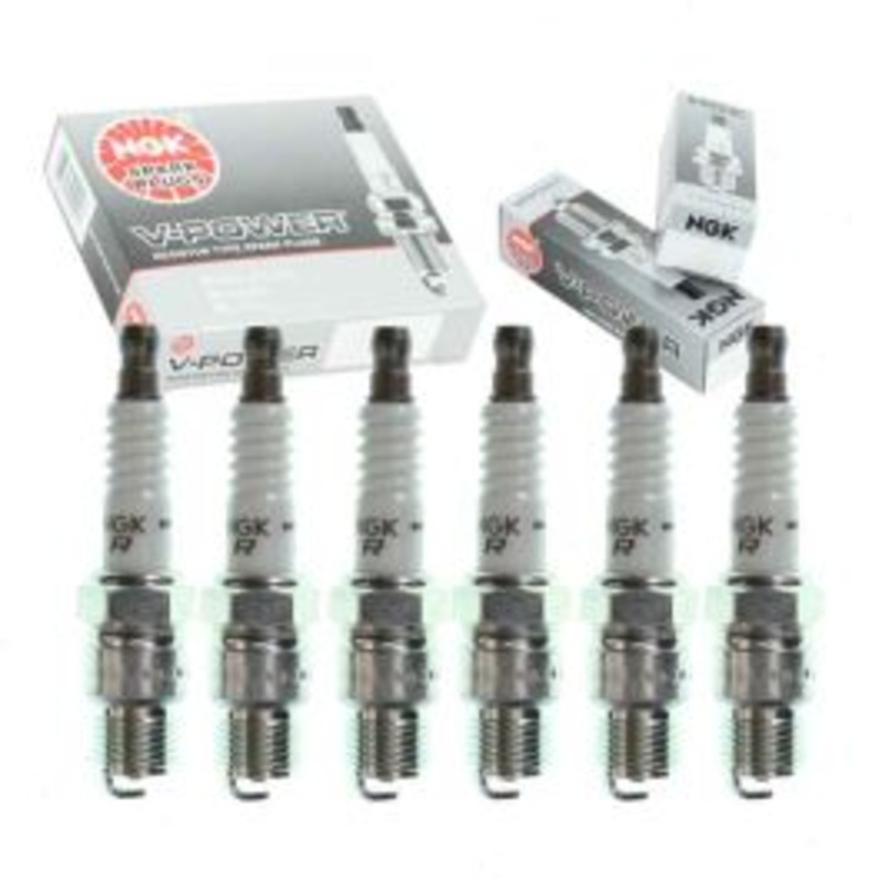 6 pc NGK V-Power Spark Plugs for 1975 Chevrolet P20 4.8L L6