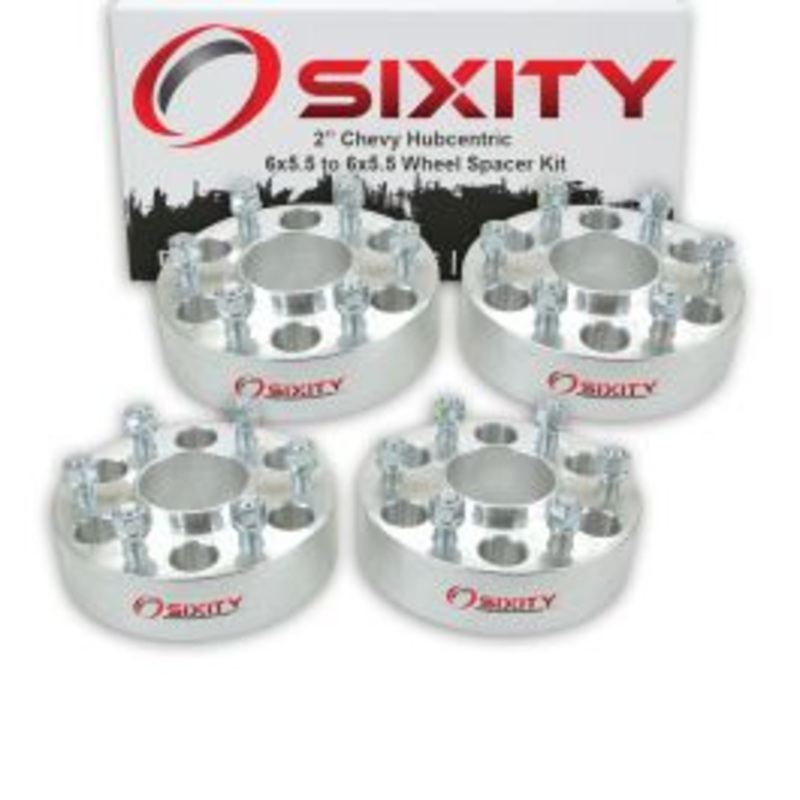 Sixity 4 pc 2" Thick Hubcentric Wheel Spacers - Chevy Pickup Suburban Blazer Tahoe - 6x5.5