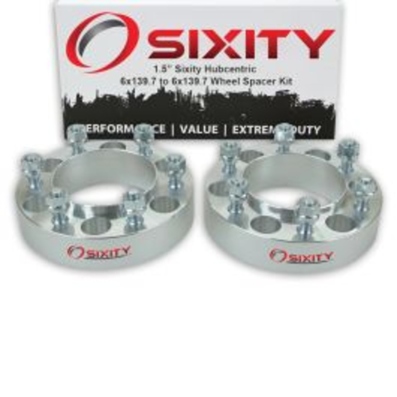 Sixity 2 pc 1.5" Inch Thick 6x139.7 Wheel Spacers M12x1.5mm 1.25in Hubcentric