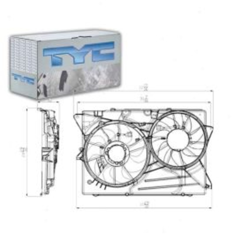 TYC Dual Radiator & Condenser Fan Assembly for 2010-2012 Ford Flex