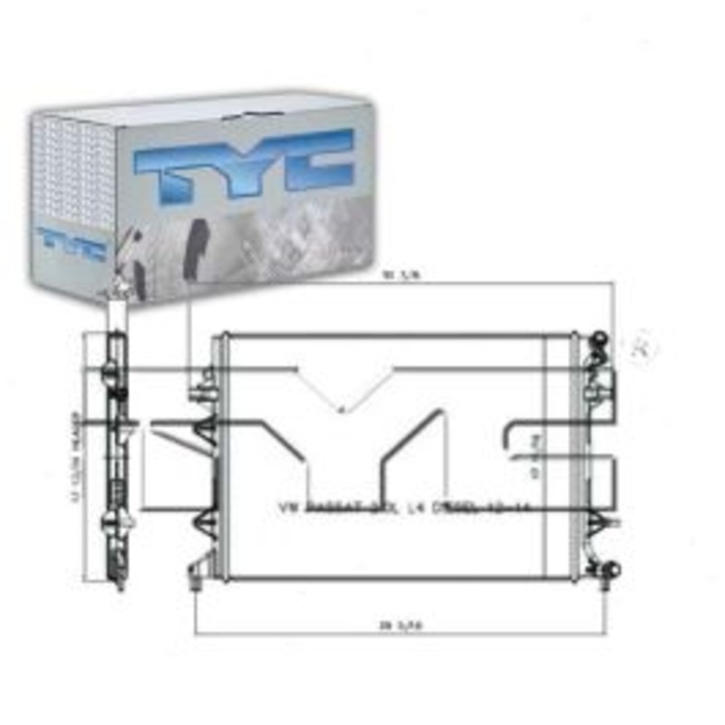 TYC Radiator for 2013-2015 Volkswagen Jetta 1.4L L4