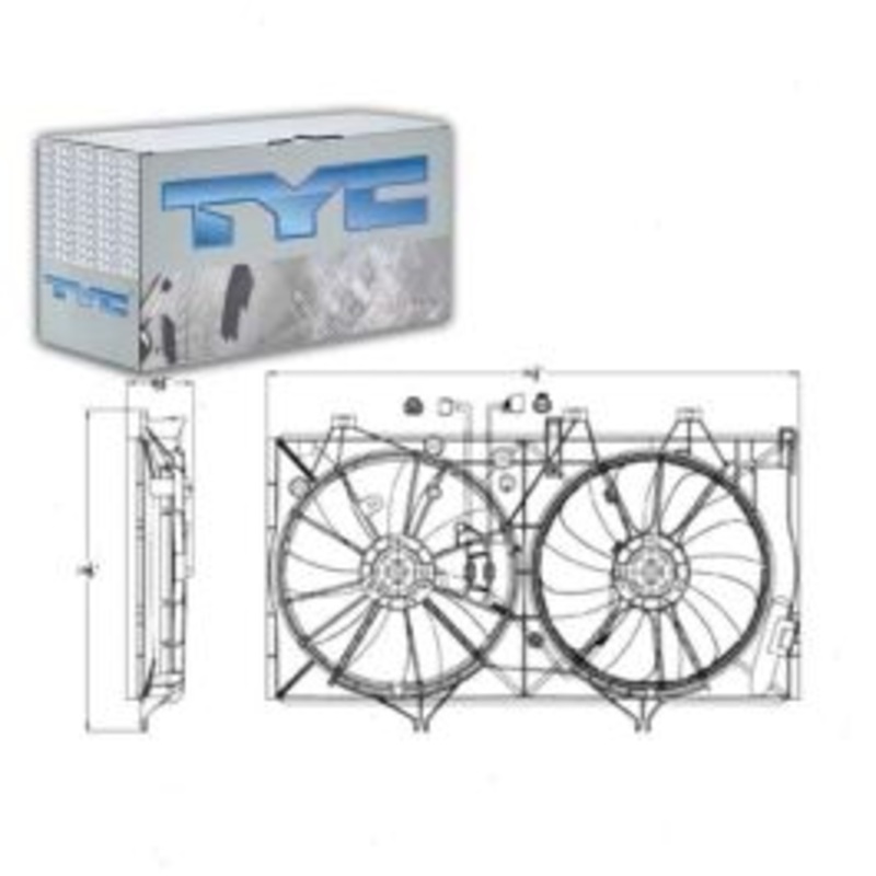 TYC Dual Radiator & Condenser Fan Assembly for 2013-2016 Lexus ES350