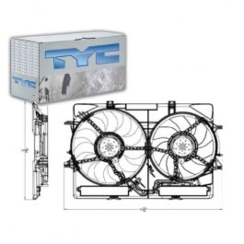 TYC Dual Radiator & Condenser Fan Assembly for 2009-2016 Audi Q5 2.0L 3.2L L4 V6