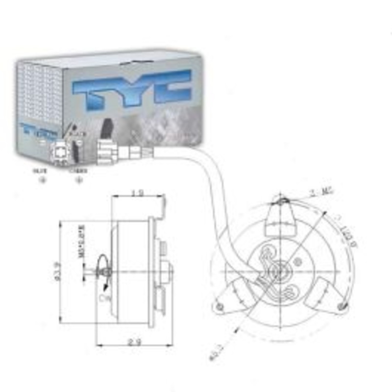 TYC Right Engine Cooling Fan Motor for 1998-2001 Nissan Altima