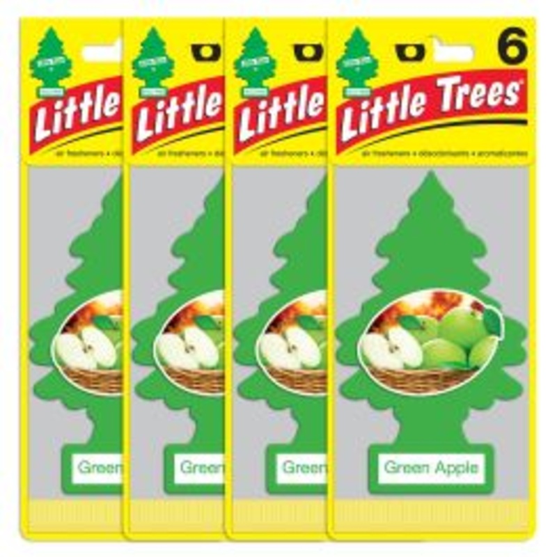 Little Trees Green Apple Air Freshener for Car and Home - 24 pack